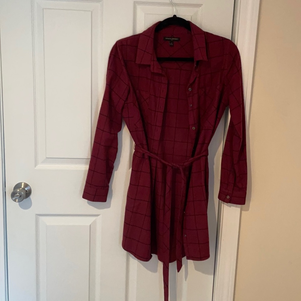 BR cranberry flannel dress sz 4